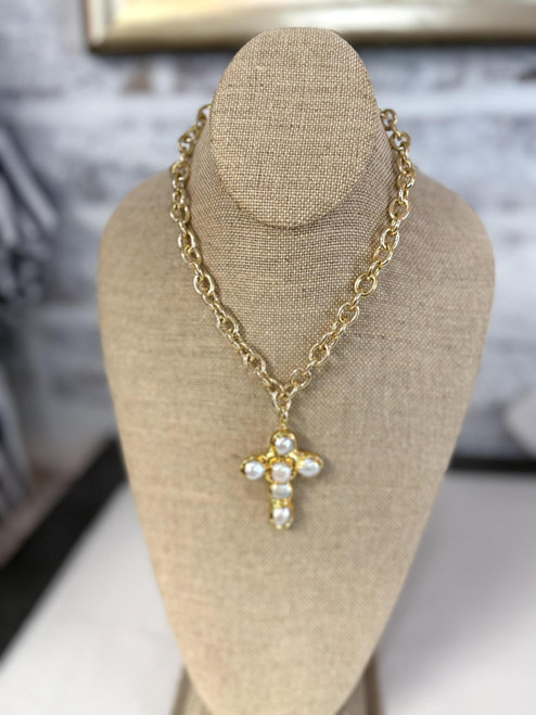 Pearls of Faith Cross Necklace
