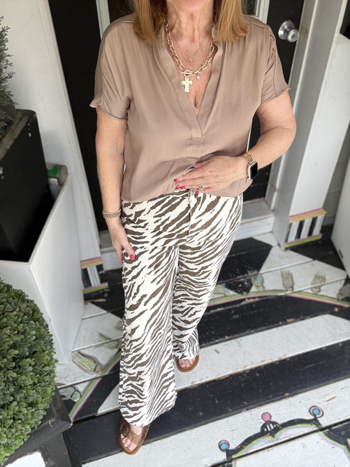 Savannah Zebra Wide Leg Pant