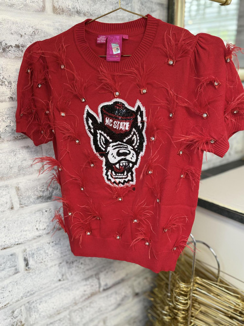 Wolfpack Glam Feather Sweater