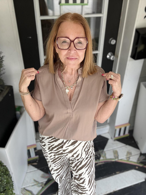 Mocha Glow Satin Top