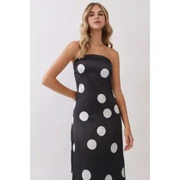 Starlight Satin Polka Dress