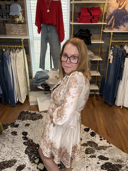 Golden Grove Toile Shirt Dress