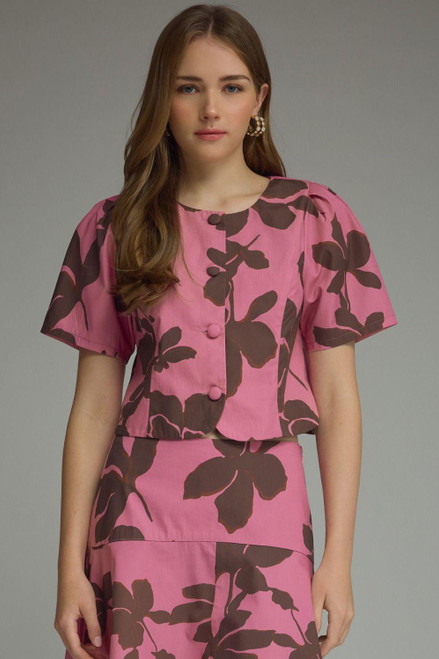 Rosalie Floral Button Front Top
