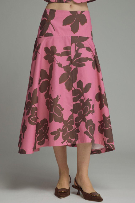 Rosalie Floral Cotton Midi Skirt