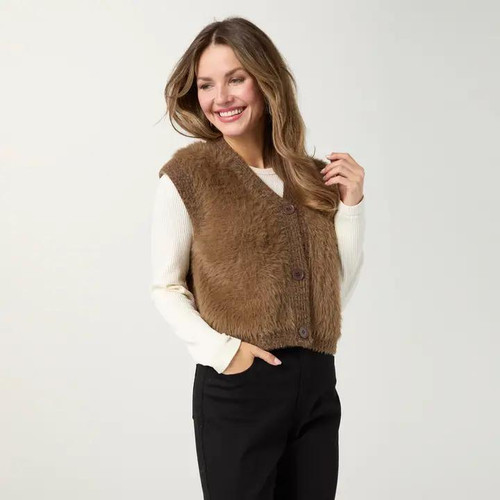 Cocoa Crush Fuzzy Vest