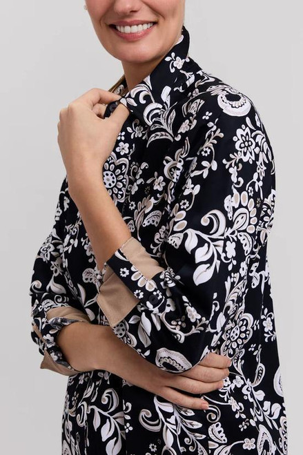 Margie Daisy Long Sleeve Shirt w/ Roll Tab