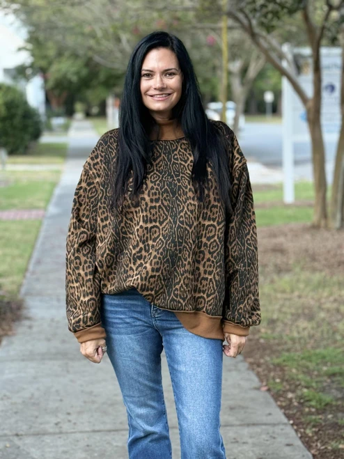 Wild Side Oversized Leopard Sweatshirt