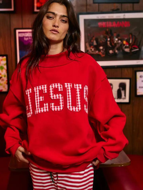 Gingham Grace Jesus Sweatshirt