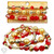 Ombre crackle and gold hammered bead stack bracelet
