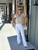 Classic White Flare Denim Jeans