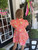 Coral Bloom Tie Waist Mini Dress