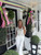 Cream wide leg pants