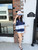 Navy & Sky Stripe Half-Zip Lounge Set