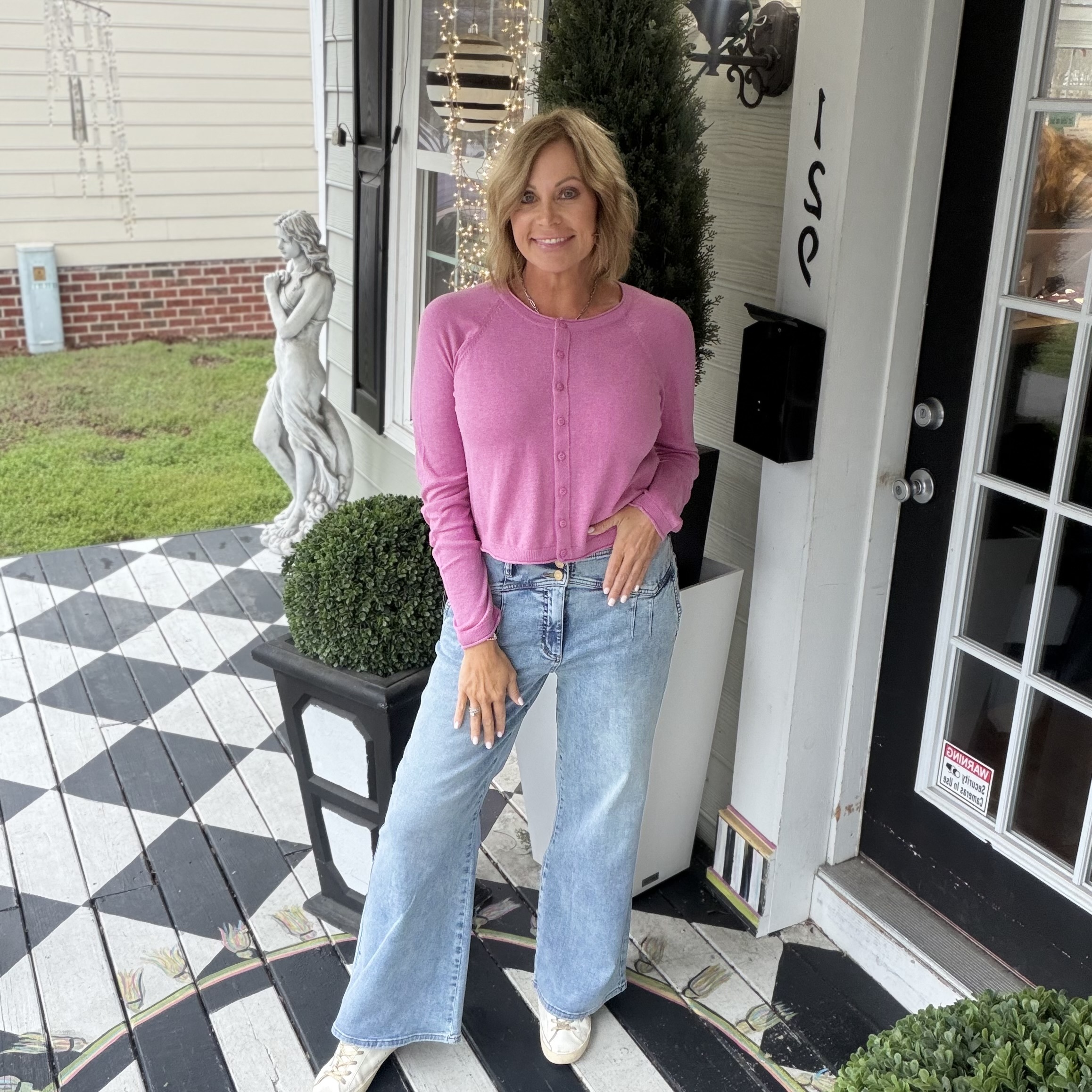 z-supply button down Cardigan and kut from kloth jeans 