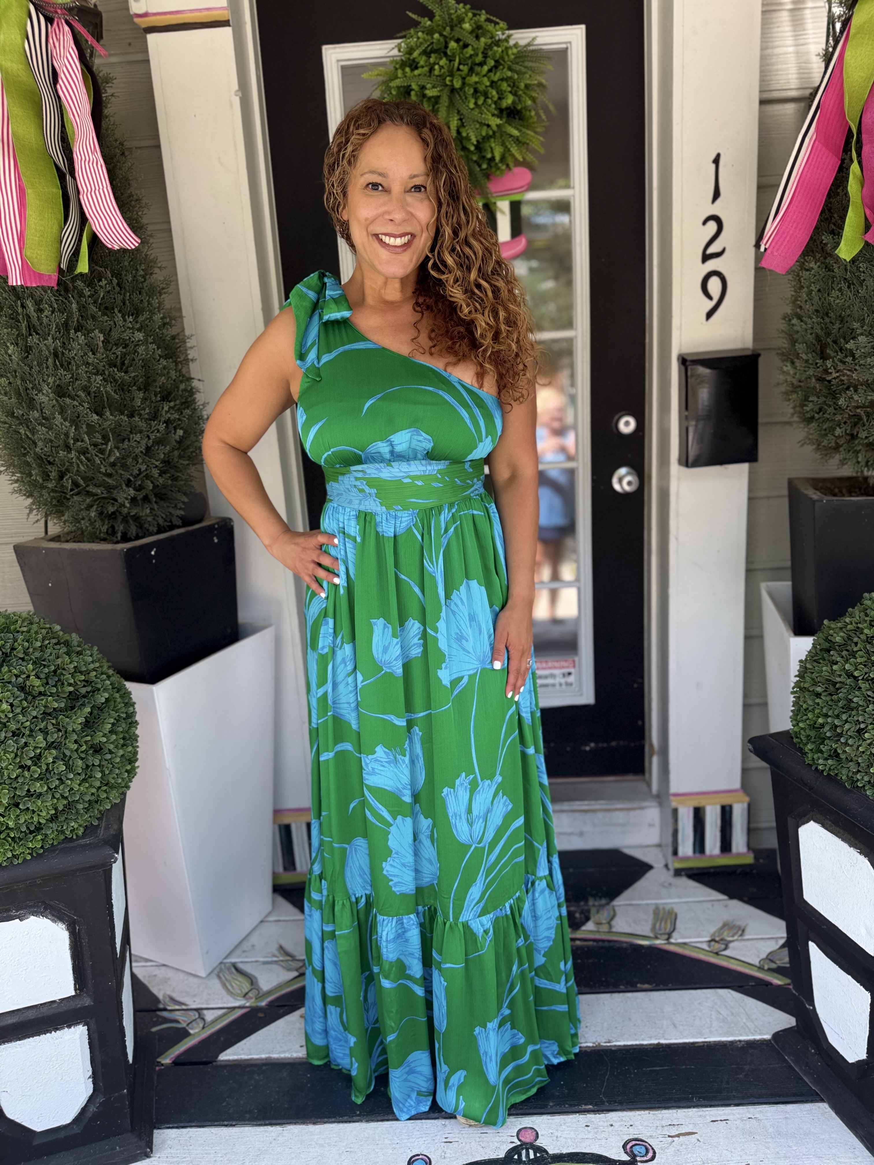 BLUE AND GREEN TENCIL DRESS