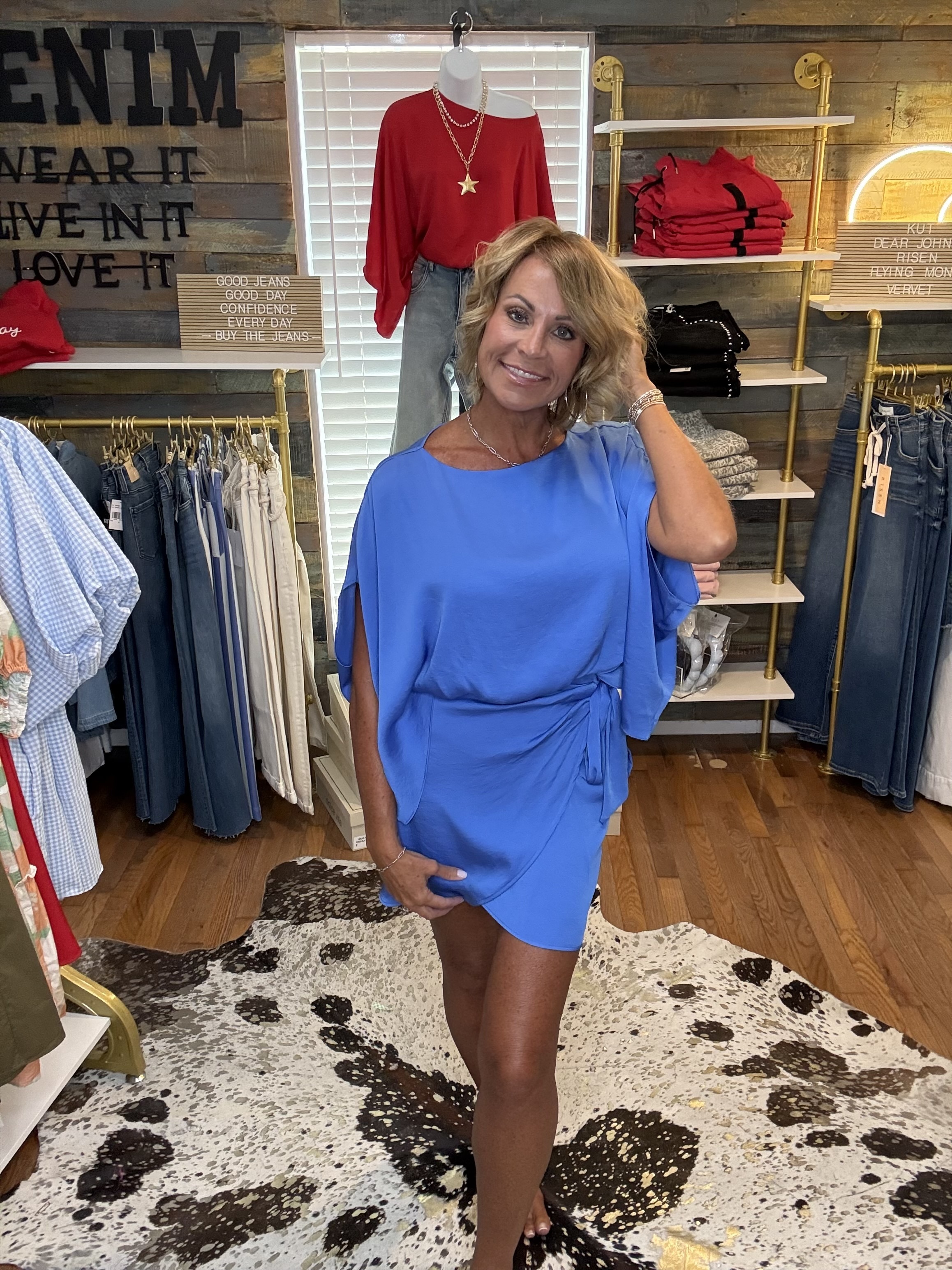 BLUE AND GREEN TENCIL DRESS