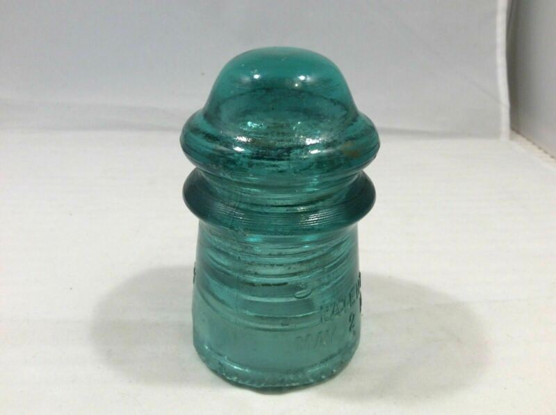 Vintage Canadian Pacific Railway Blue/Green Glass Hemingary No 9 Insulator B7