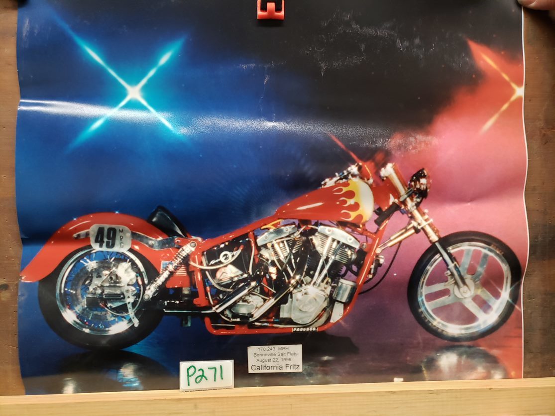 California Fritz Harley Drag Race Poster 20 X 16 Inches