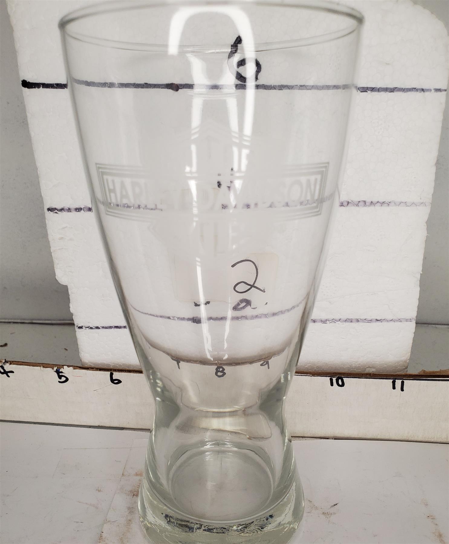 Harley Davidson Beer Glasses Set of 2 Etched Bar and Shield