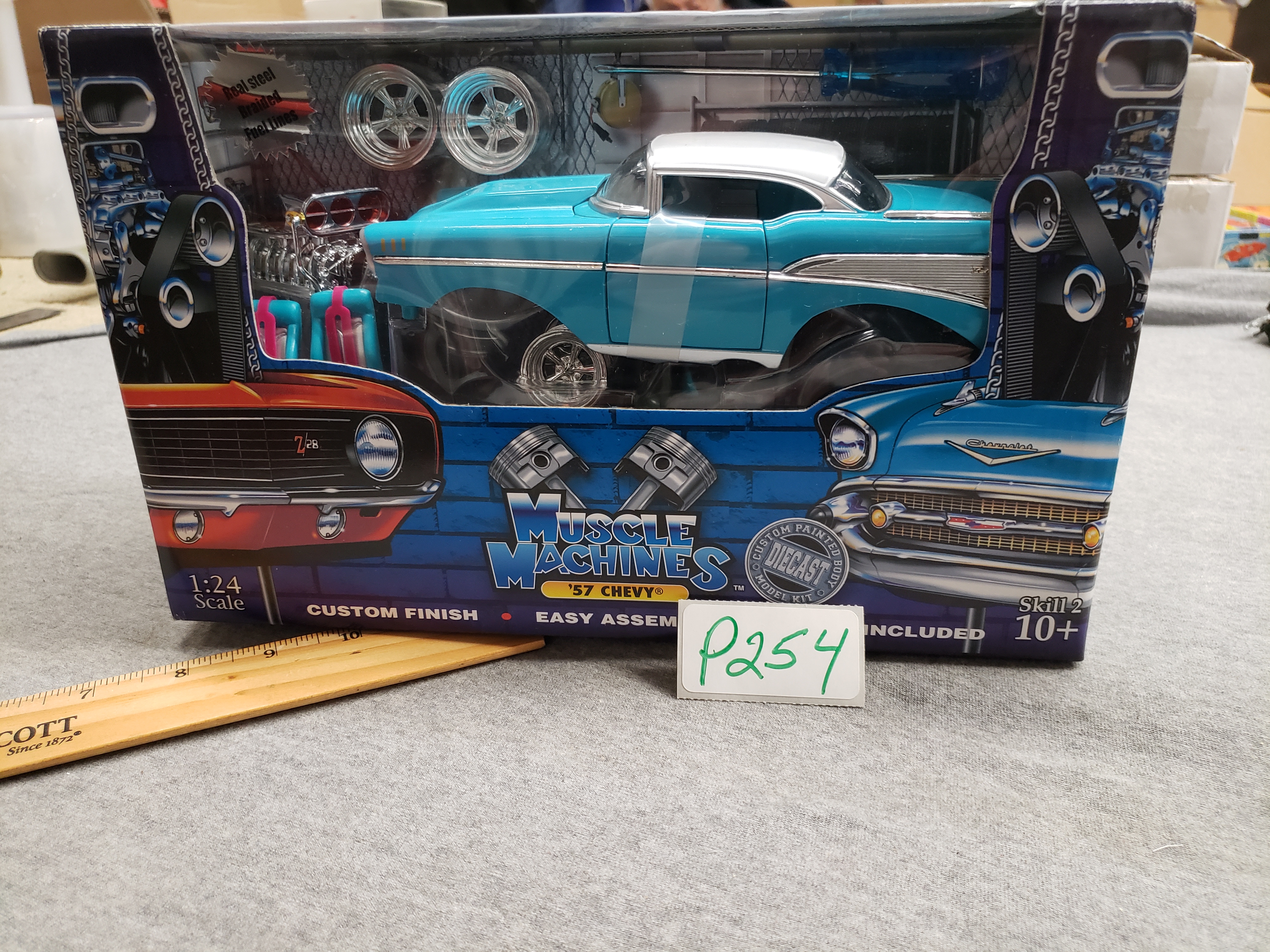 57' Chevy Diecast with Real Steel Braided Fuel Lines by Muscle Machines