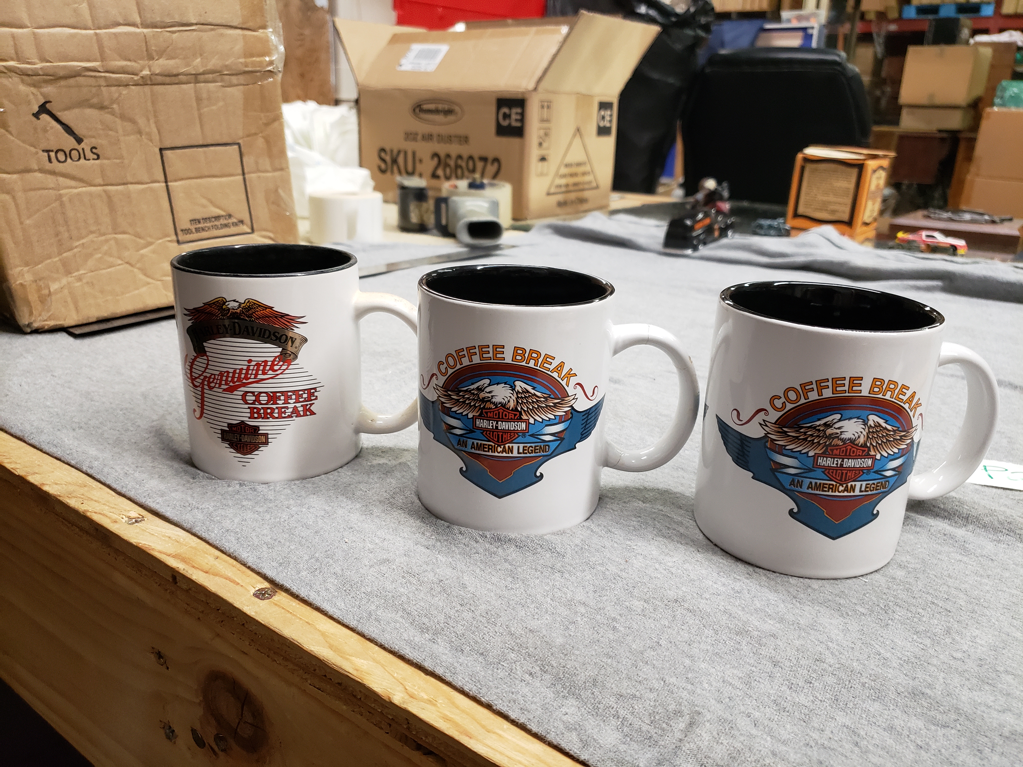 Four Genuine Harley-Davidson Coffee Mugs