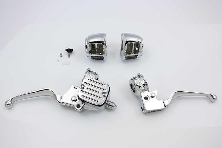 Contour Style Chrome Handlebar Control Kit for Harley Softail Dyna Sportster