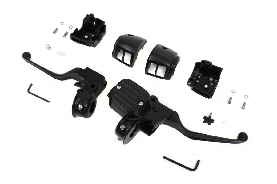 Contour Style Handlebar Control Kit Black for Harley Softail Sportster Touring Bagger