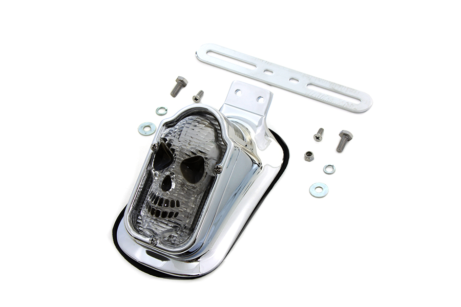 Skull Face Tombstone Tail Lamp Clear Lens for Harley