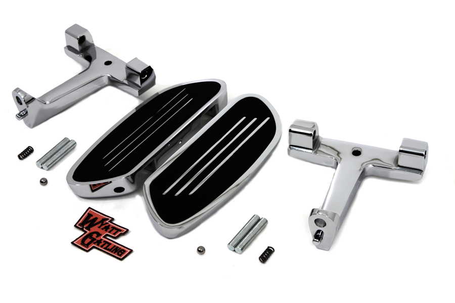 Chrome Passenger Footboard Kit for Harley Touring Bagger