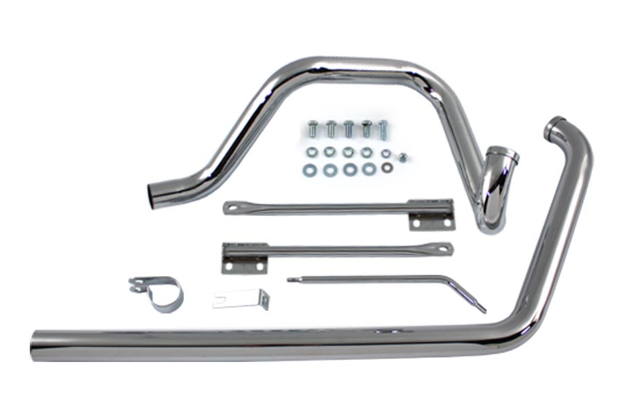 True Dual Exhaust Pipe System Chrome for Harley Softail