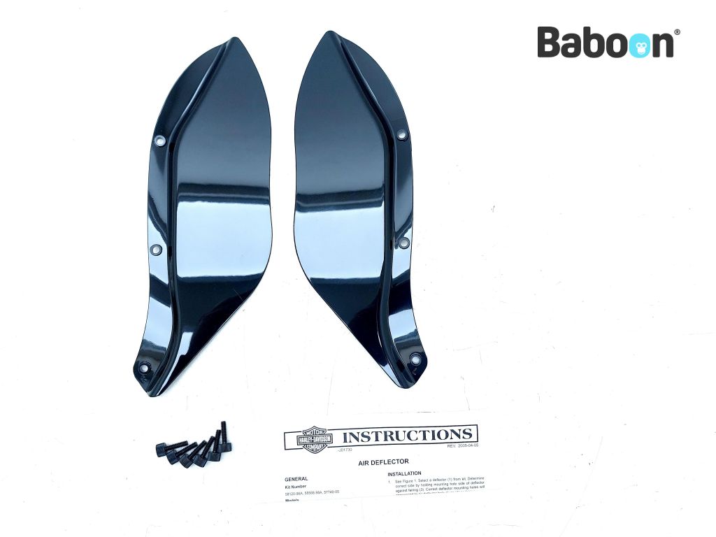Genuine Harley-Davidson Touring Black Air Deflector Kit 58568-98A