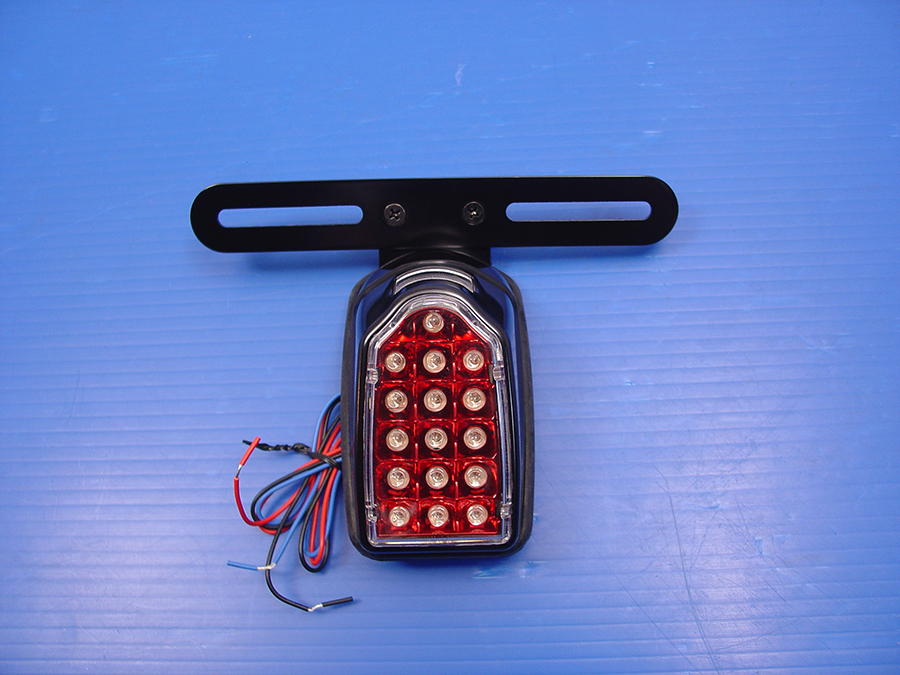 Black Mini Tombstone Tail Lamp with Bracket for Harley