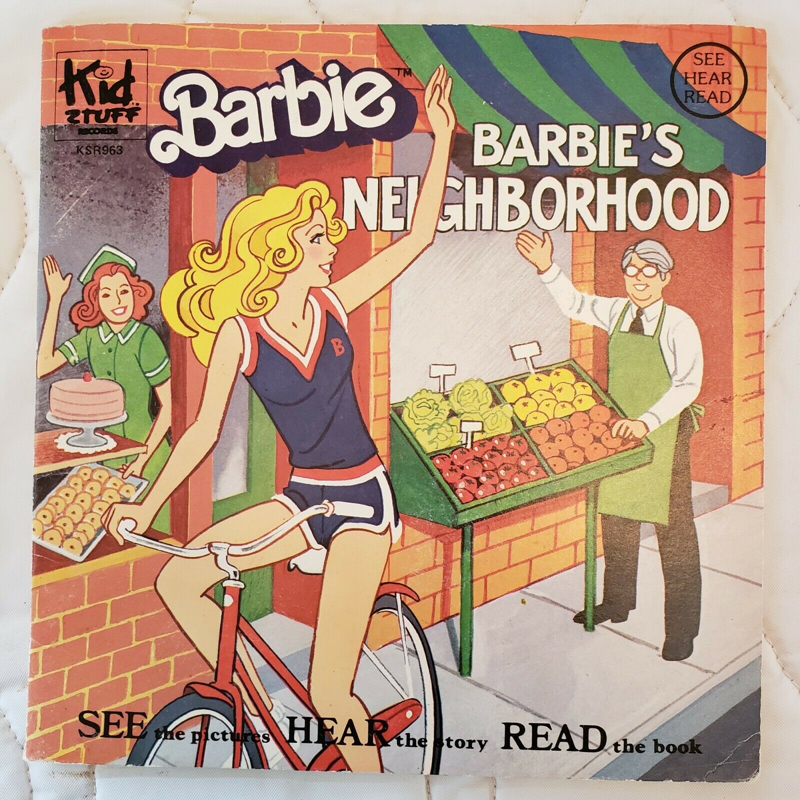 Vintage Barbie's Neighborhood Kid Stuff Read Along Book & Record Set