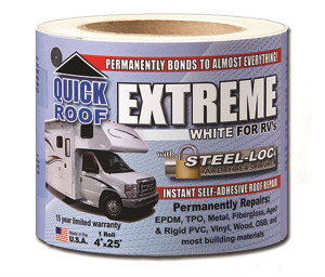Quick Roof Extreme Self-Adhesive Roof Repair - White - 4” x 25’