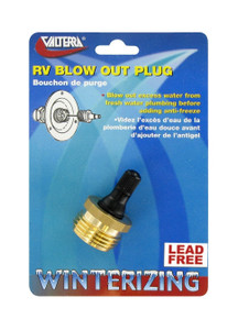 RV Blow Out Plug - Brass with Valve