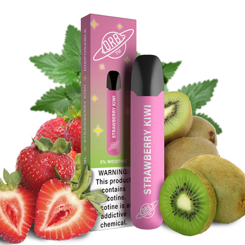 Orb Vape Single Disposable Pod Filled with Delicious Strawberry Flavor and a hint of creamy kiwi