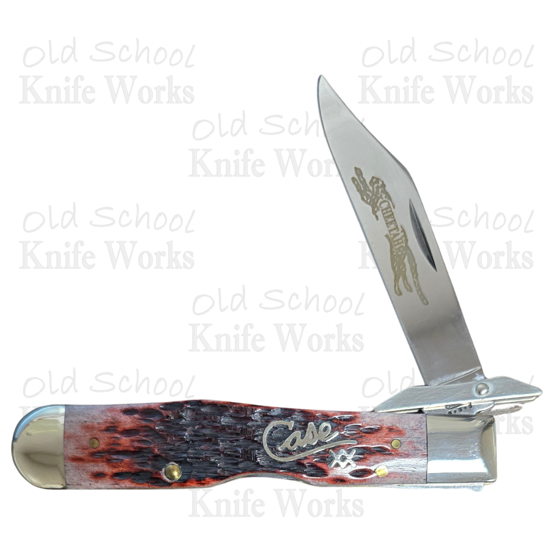 2002 Case Cranberry Silver Script Cheetah