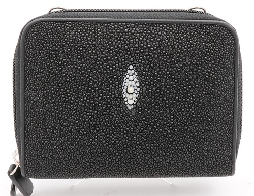 Real Stingray Skin Women Long Clutch Wallet with Chain - Everweek