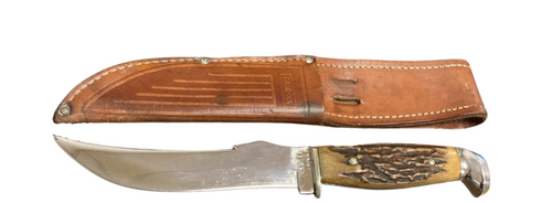 Vintage 1965 Case 523-6 Stag Bowie Hunter (With Sheath)