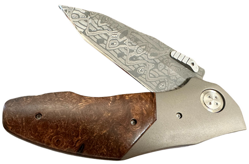 Allen Elishewitz Custom Saboteur Ironwood Burl Damascus