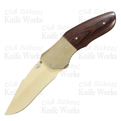 Vintage Allen Elishewitz Custom Sand & Skull Linerlock