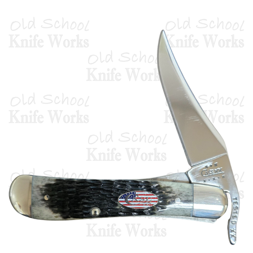 2002 Case Pitch Black Flag Shield Russlock