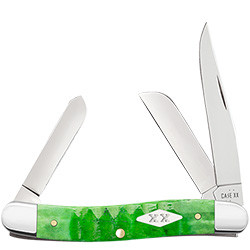 Case 11442 Bright Green Bone Gator Jig Medium Stockman(6318ss)