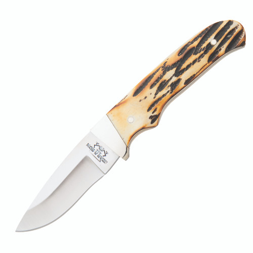 Bear & Son 548 7" Genuine India Stag Bone Skinner w/ Leather Sheath