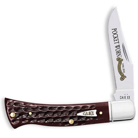 Case 55237 Pocket Worn Anniversary Mahogany Bone Corn Cob Jig Axe Handle (BR61135 SS)
