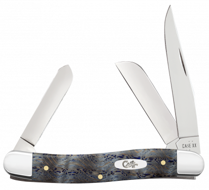 Case 47492 Blue Curly Oak Wood Smooth Medium Stockman (7318 SS)