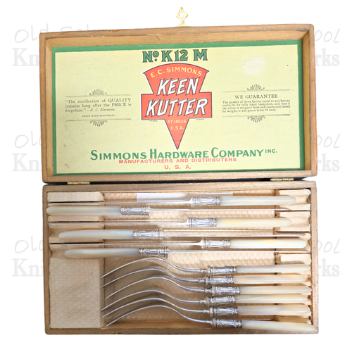 1870-1940 ECS Keen Kutter Mother of Pearl 12 pc. /Box