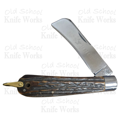 1875-1941 Russell Green River Works Stag Etched Navy Knife