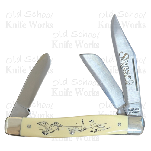 1980's Schrade Scrimshaw Stockman SC-505