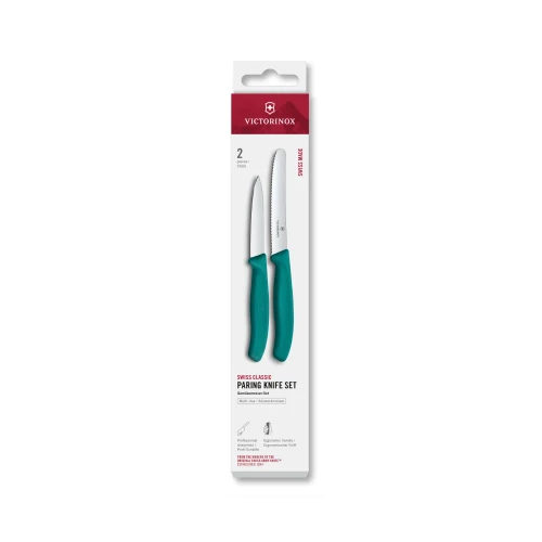 Victorinox Swiss Army 6.7114.2C1 Green Paring Knife Set 2 Piece